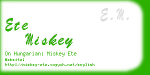 ete miskey business card